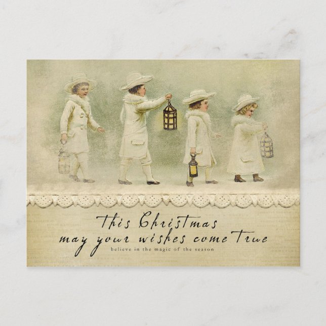Vintage Christmas Wishes Postcard (Front)