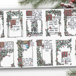 Vintage Christmas Wishes with Holly Borders Tissue Paper<br><div class="desc">Charming and sentimental vintage Christmas wishes in Old English type illuminated script in rustic twig frames embellished with colourful holly borders on white background. Repeating pattern can be scaled in size up or down.</div>