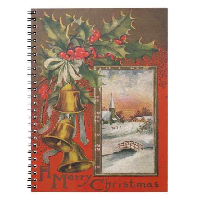 Vintage Christmas with Bells Notebook (Front)
