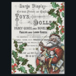 VINTAGE CHRISTMAS WITH OLD TIME SANTA AND HOLLY TISSUE PAPER<br><div class="desc">Old Christmas typography toy advertisment with vintage image of famous Thomas Nast Santa Claus and antique holly botanical border. See the CHRISTMAS & WINTER NOSTALGIA collection for more vintage and antique seasonal designs.</div>