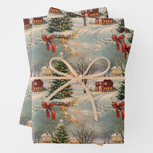 Vintage Christmas Wrapping Paper (In situ)