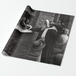 Vintage Christmas Wrapping Paper FATHER CHRISTMAS