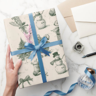 Vintage Christmas Wrapping Paper Retro Design