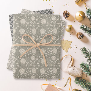 Vintage Christmas Wrapping Paper Sheet