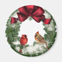 Vintage Christmas Wreath Gift / Party Favour Magne Magnet