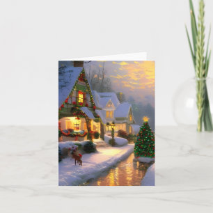 Vintage Christmastime Blank Holiday Greeting Card