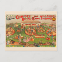 Vintage Christy Brothers Wild Animal Circus Poster