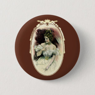 Vintage Christy Girl, Antique Bridal Portrait 6 Cm Round Badge