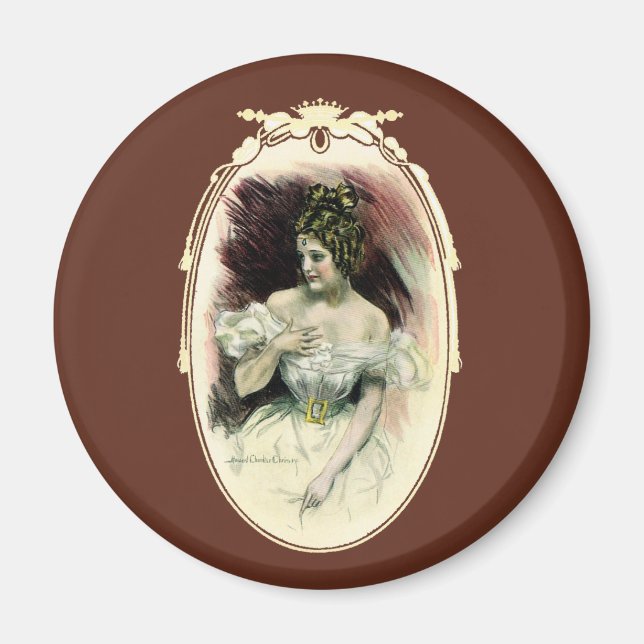 Vintage Christy Girl, Antique Bridal Portrait Magnet (Front)