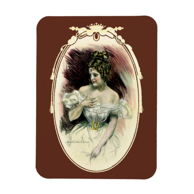 Vintage Christy Girl, Antique Bridal Portrait Magnet (Vertical)