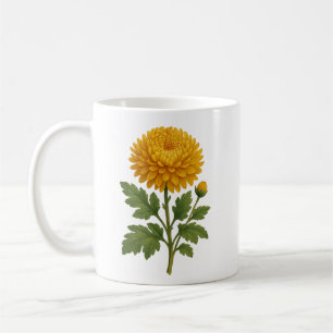 Vintage chrysanthemum coffee mug