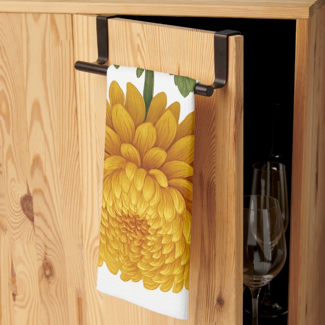 Vintage Chrysanthemum Tea Towel (Thirds Fold)