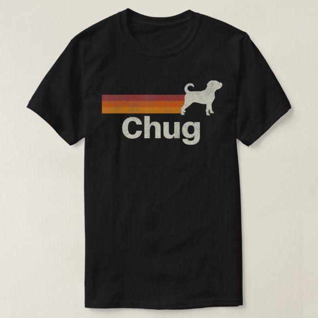 Vintage Chug Retro Mum Dad Dog  T-Shirt (Design Front)