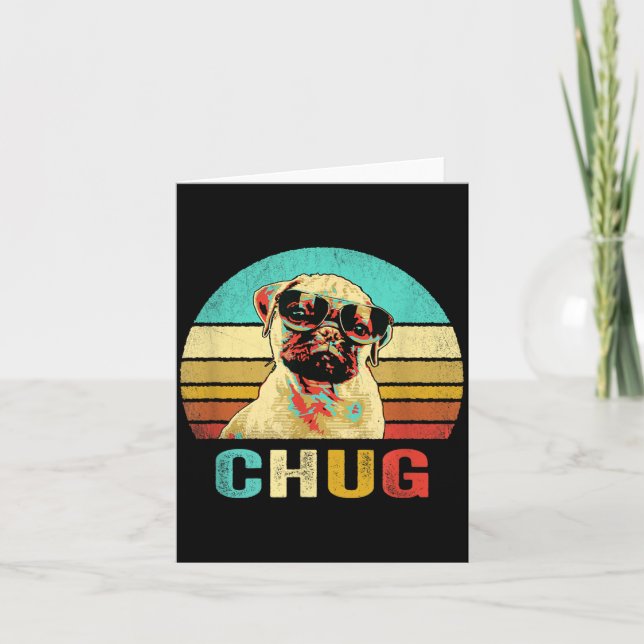 Vintage Chug Shirt Dog Sunset Card (Front)