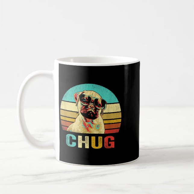 Vintage Chug Shirt Dog Sunset Coffee Mug (Left)