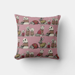 vintage chums pink cushion