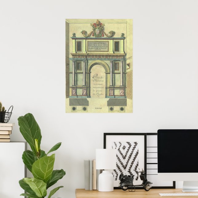 Vintage Church Door Entry Renaissance Architecture Poster (Home Office)