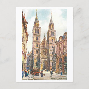 Vintage Church of St. Lawrence in Nuremberg Postcard