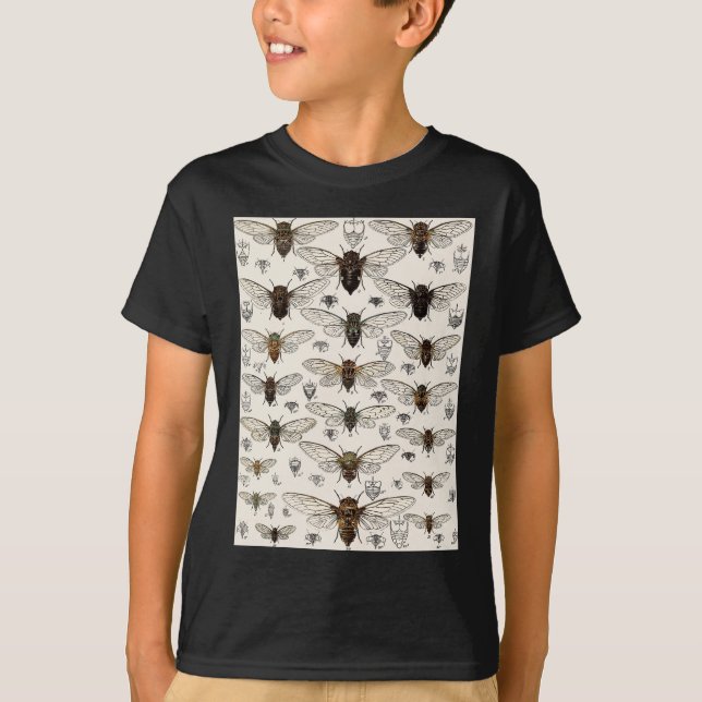 Vintage Cicadas Illustration T-Shirt (Front)