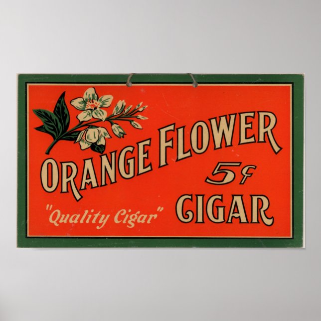 Vintage Cigar Advertisement: Orange Flower Poster (Front)