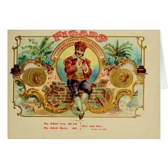 Vintage Cigar Box Label (Front Horizontal)