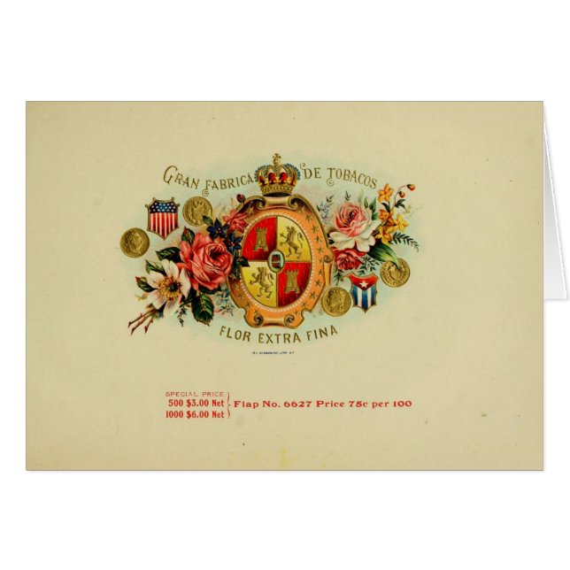 Vintage Cigar Box Label (Front Horizontal)