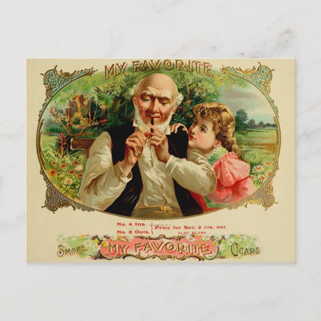 Vintage Cigar Box Label Postcard (Front)