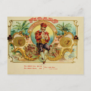 Vintage Cigar Box Label Postcard