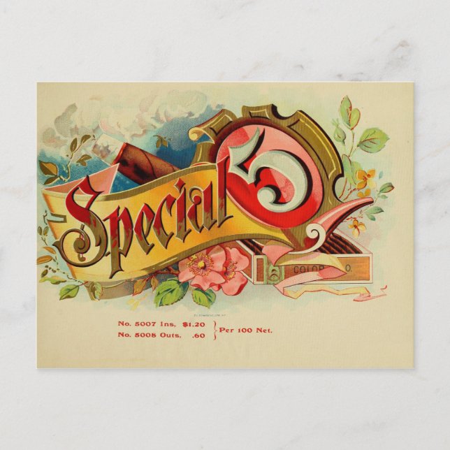 Vintage Cigar Box Label Postcard (Front)