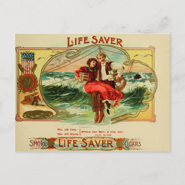 Vintage Cigar Box Label Postcard (Front)