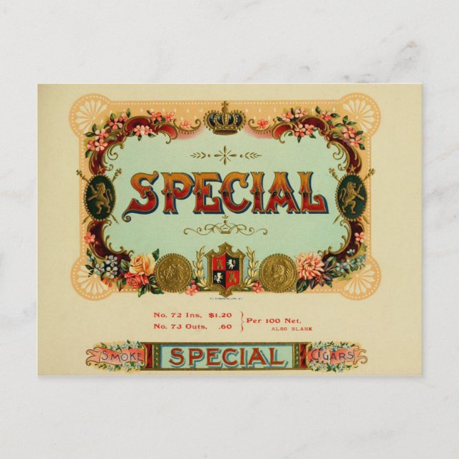 Vintage Cigar Box Label Postcard (Front)