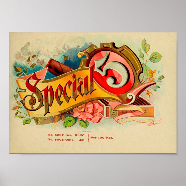 Vintage Cigar Box Label Poster (Front)
