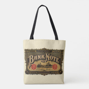 Vintage Cigar Label Art, Bank Note Money Finance Tote Bag