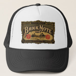 Vintage Cigar Label Art, Bank Note Money Finance Trucker Hat