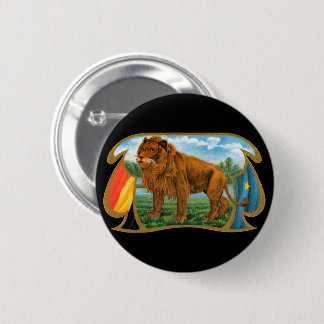 Vintage Cigar Label Art, Lion, King of the Jungle 6 Cm Round Badge