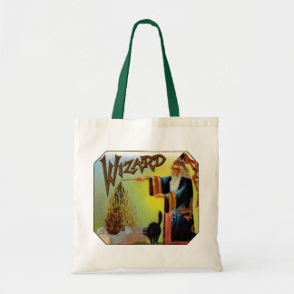 Vintage Cigar Label Art, Wizard with Black Cat Tote Bag