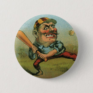 Vintage Cigar Label, Sports Baseball Tansill Punch 6 Cm Round Badge