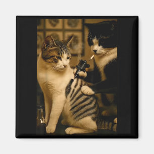 Vintage Cigarette Cat Smoking Tattoo Inked Artist  Magnet