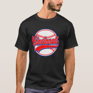 Vintage Cincinnati Cityscape Baseball  Men Women K T-Shirt