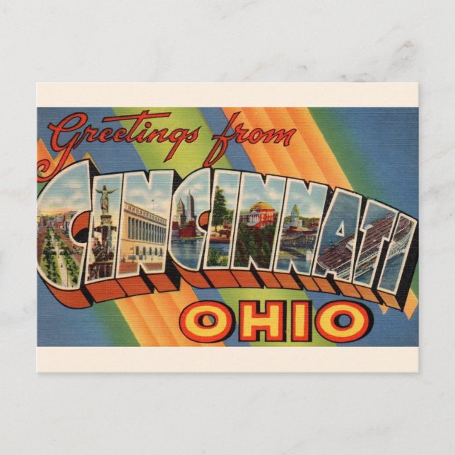 Vintage Cincinnati Greeting  Postcard (Front)