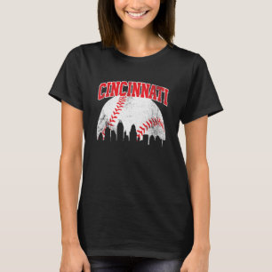 Vintage Cincinnati Skyline City Gameday Retro Vint T-Shirt