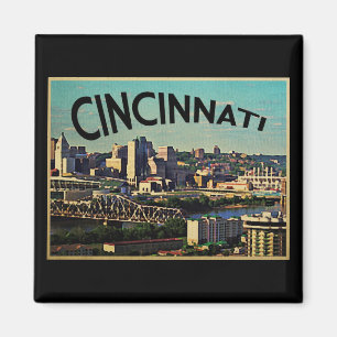 Vintage Cincinnati Skyline Magnet