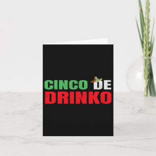 Vintage Cinco De Drinko Funny Cinco De Mayo Drinki Card