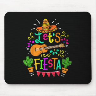 Vintage Cinco De Mayo Cactus Sombrero Guitar Mouse Pad