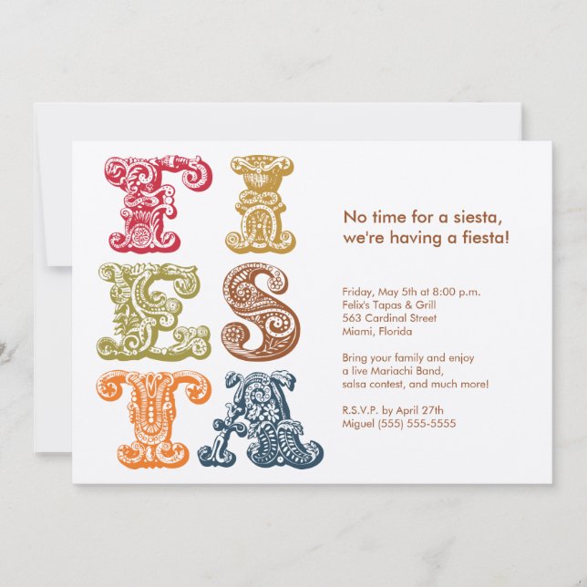 Vintage Cinco de Mayo Fiesta Invitation (Front)