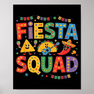 Vintage cinco de mayo mexican fiesta squad women poster