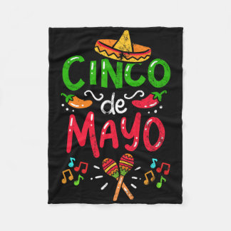 Vintage Cinco De Mayo Mexico Fleece Blanket
