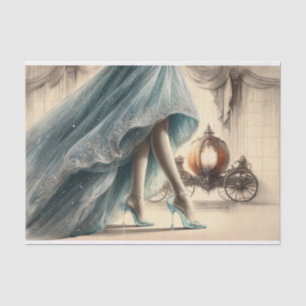 Vintage Cinderella Gown & Glass Slipper Decoupage Tissue Paper