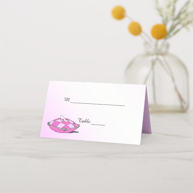 Vintage Cinderella Slipper Folded Table Cards (Front)