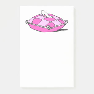 Vintage Cinderella Slipper on Pink Pillow Sticky Post-it Notes